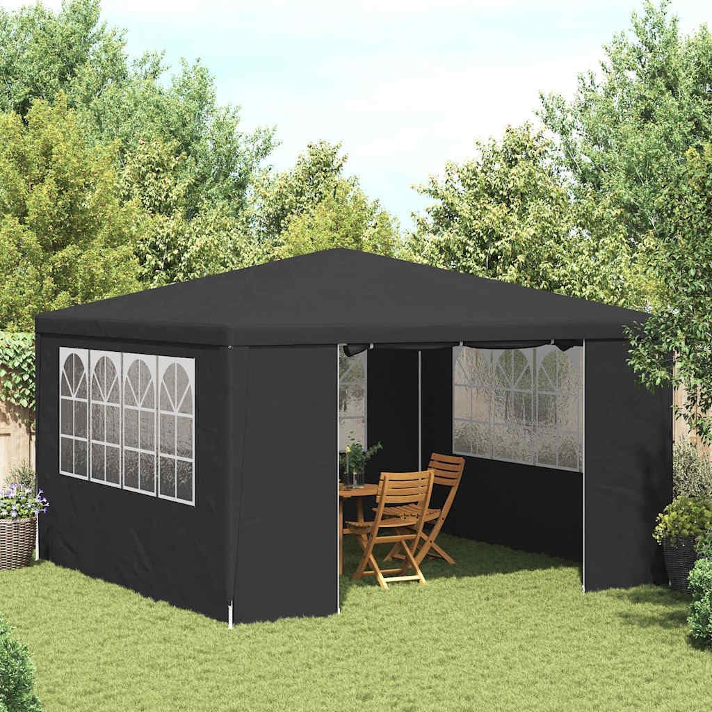 Party Tent Anthracite Polyethylene, Steel Frame, 13.1 x ft Outdoor Canopy for Garden Events, UV Water-Resistant Gazebo Outdoor Structures