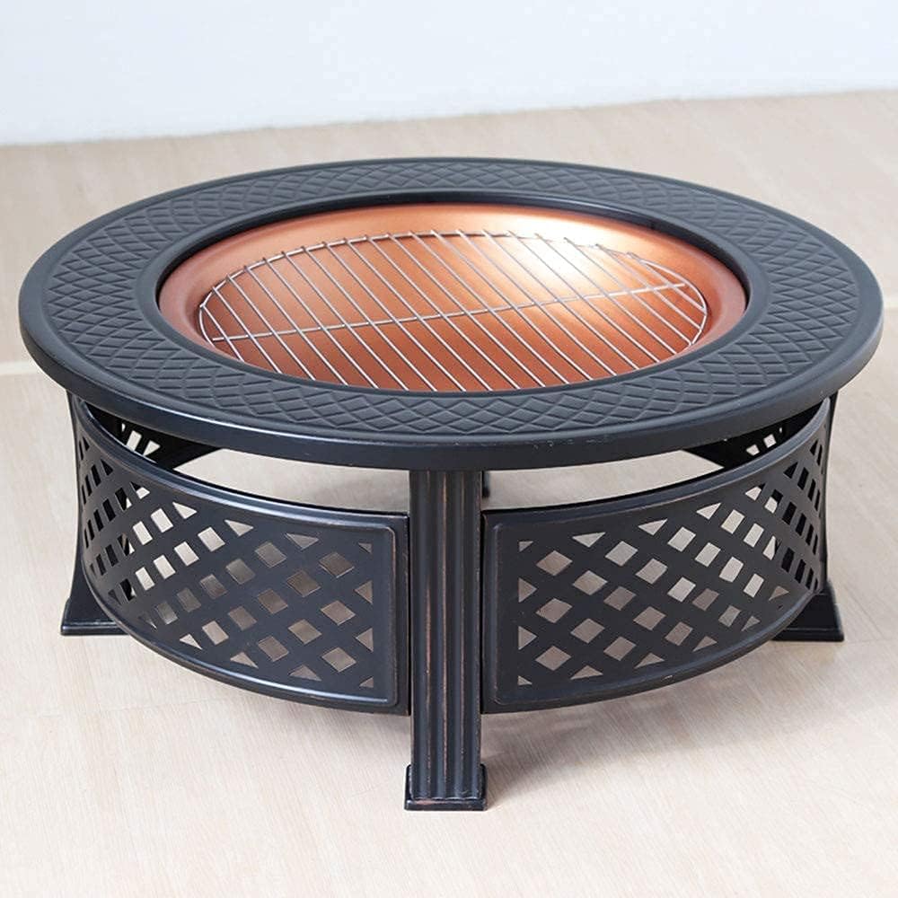 Firepit Table for Outside, Multifunctional Fire Pit Table, Firepit Table for Outside Wood Burning with Spark Screen Grate Grills Poker