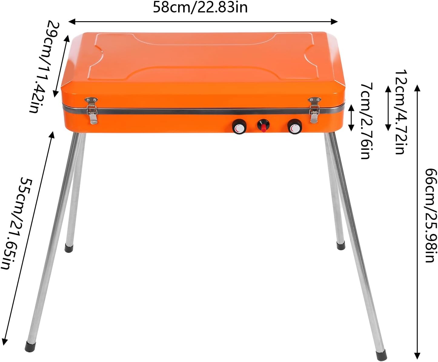 Gas Camping Stove, 2-Burner Portable Propane Grill 2 * 5860BTU Adjustable Firepower Portable Outdoor Grill Stove for Party, Picnics, parties, or camping