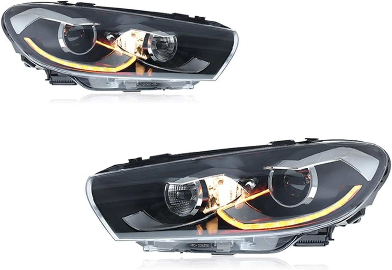 Car Led Headlights Compatible For VW Scirocco 2009-2017 RHD LHD Style LED Auto Headlamp Assembly Upgrade Projector Lens Accessories Kit(Xenon,RHD)