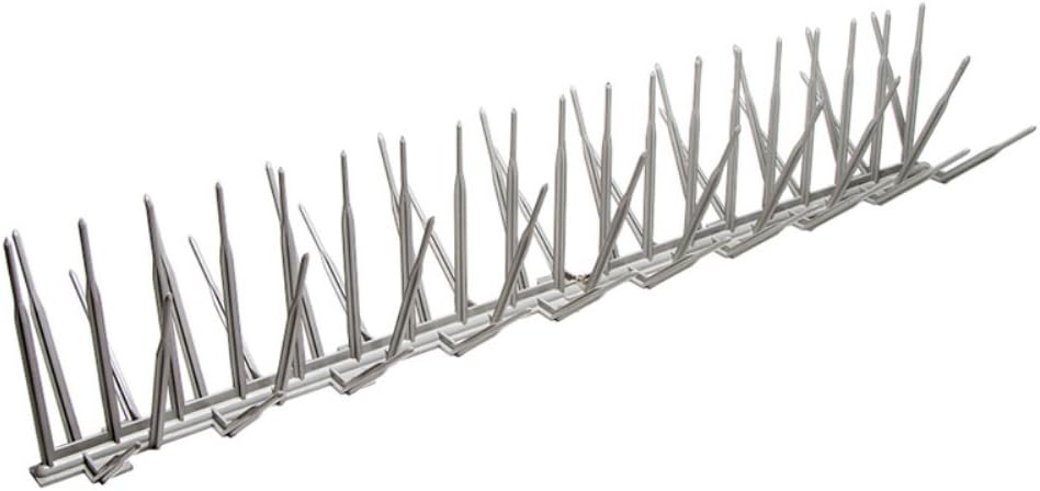 Bird B Gone - Gray Plastic Anti Bird Spikes (100') - Humane Deterrent - Stops Pigeons & Birds from Roosting - UV-Stabilized Polycarbonate - for Rooftops, Ledges, Fences, Etc - Made in USA