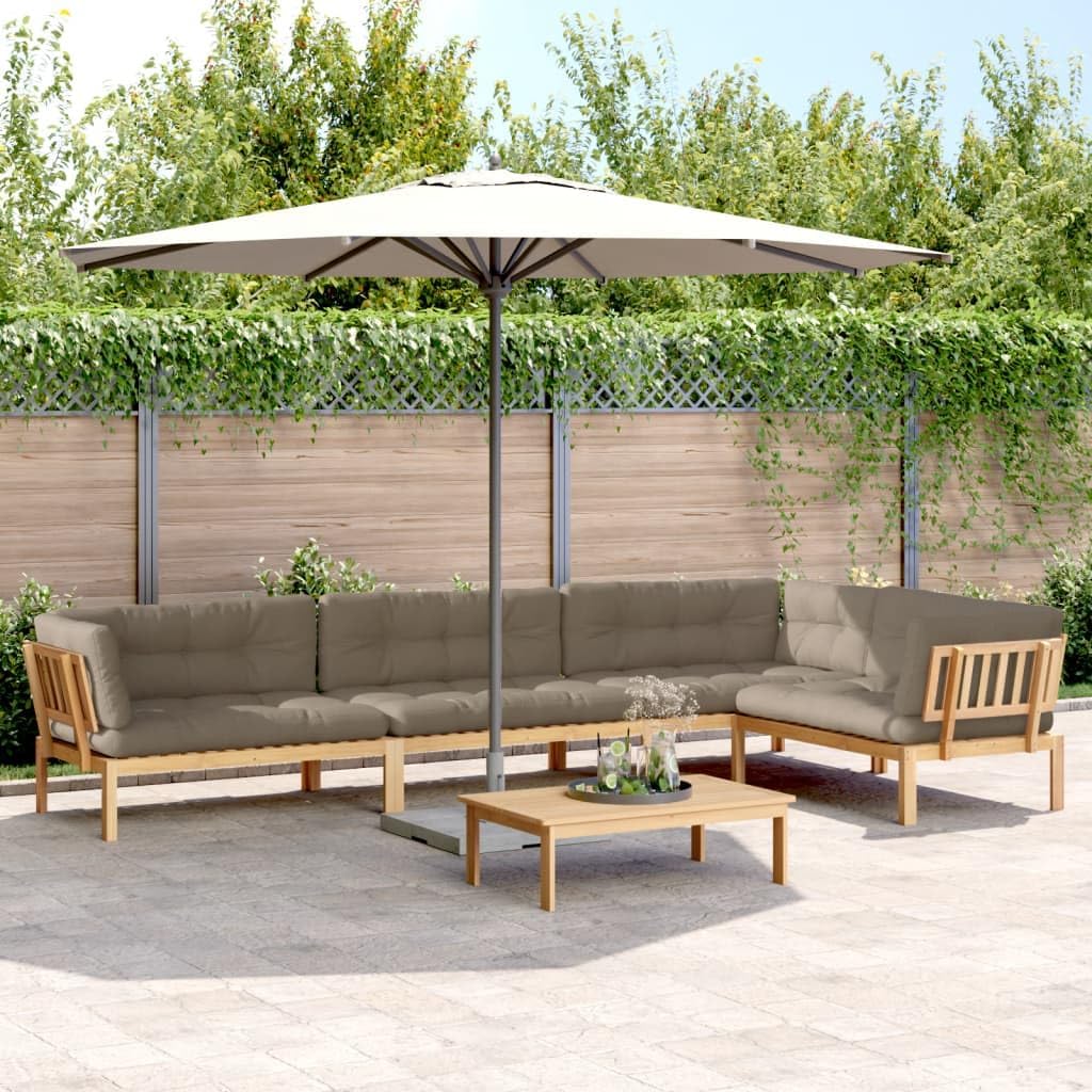 5 Piece Patio Pallet Sofa Set with Cushions Solid Wood Acacia,Acacia Wood Patio Sofa Set with Cushions for Outdoor Relaxation Outdoor Furniture, Patio Seating