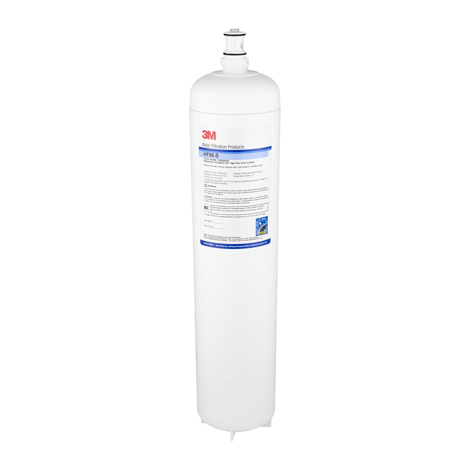 3M Water Filtration Products Replacement Cartridge for Commercial Ice Maker Machines HF90-S for High Flow Series ICE190-S, Reduces Cysts, Sediment, Chlorine Taste and Odor