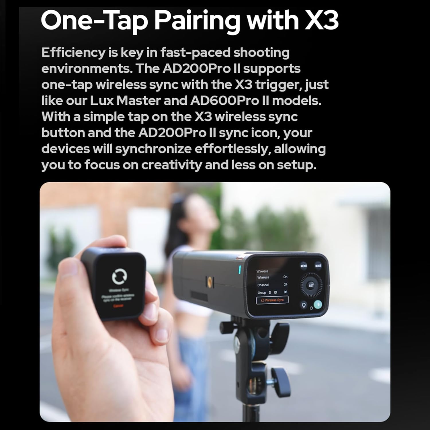 GODOX AD200 Pro II Flash with AD-S2 Standard Reflector Diffuser and AD-S11 Flash Speedlite Accessories Compatible with Canon Nikon Sony Fuji Olympus Panasonic Pentax Camera(GODOX AD200Pro Upgraded)