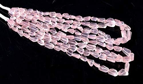 13 inch natural beads strand of 10x7-17x8mm faceted tumble rose quartz gemstone briolletes beads for DIY jewelry - necklace, bracelet, earring, ring.