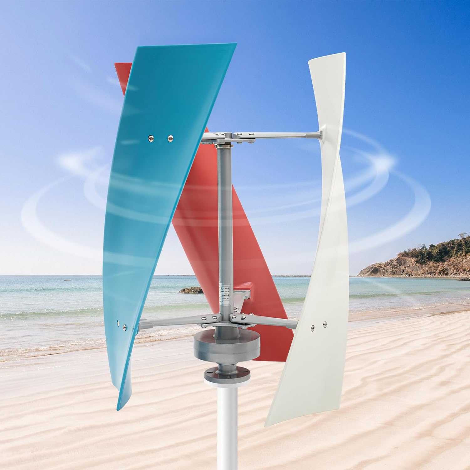 Wind Turbine Generator Kit 12V 400W Vertical Turbine Generator Helix Maglev Axis Wind Turbine Generator with Controller 2 Blades/3 Blades for Terrace, Marine, Motor Home (400W 3 Blades)