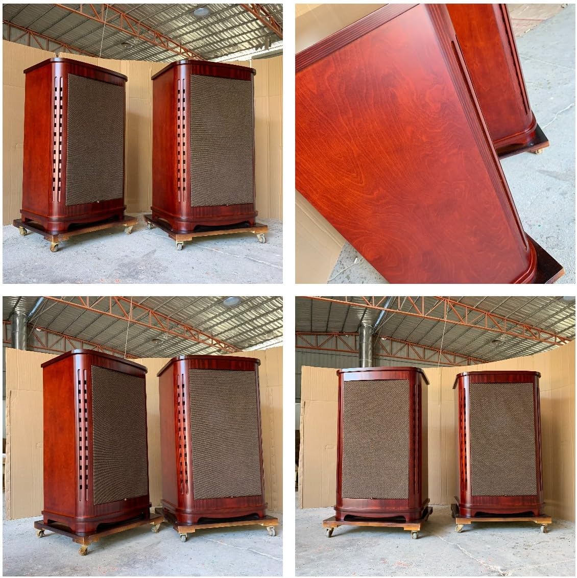 Generic Craftsmen Customized One Pair 15 Inch Full-Range Birch Plywood Empty Speaker Cabinet Box Copy Tannoy Canterbury GR Louderspeaker HiFi DIY (Red)