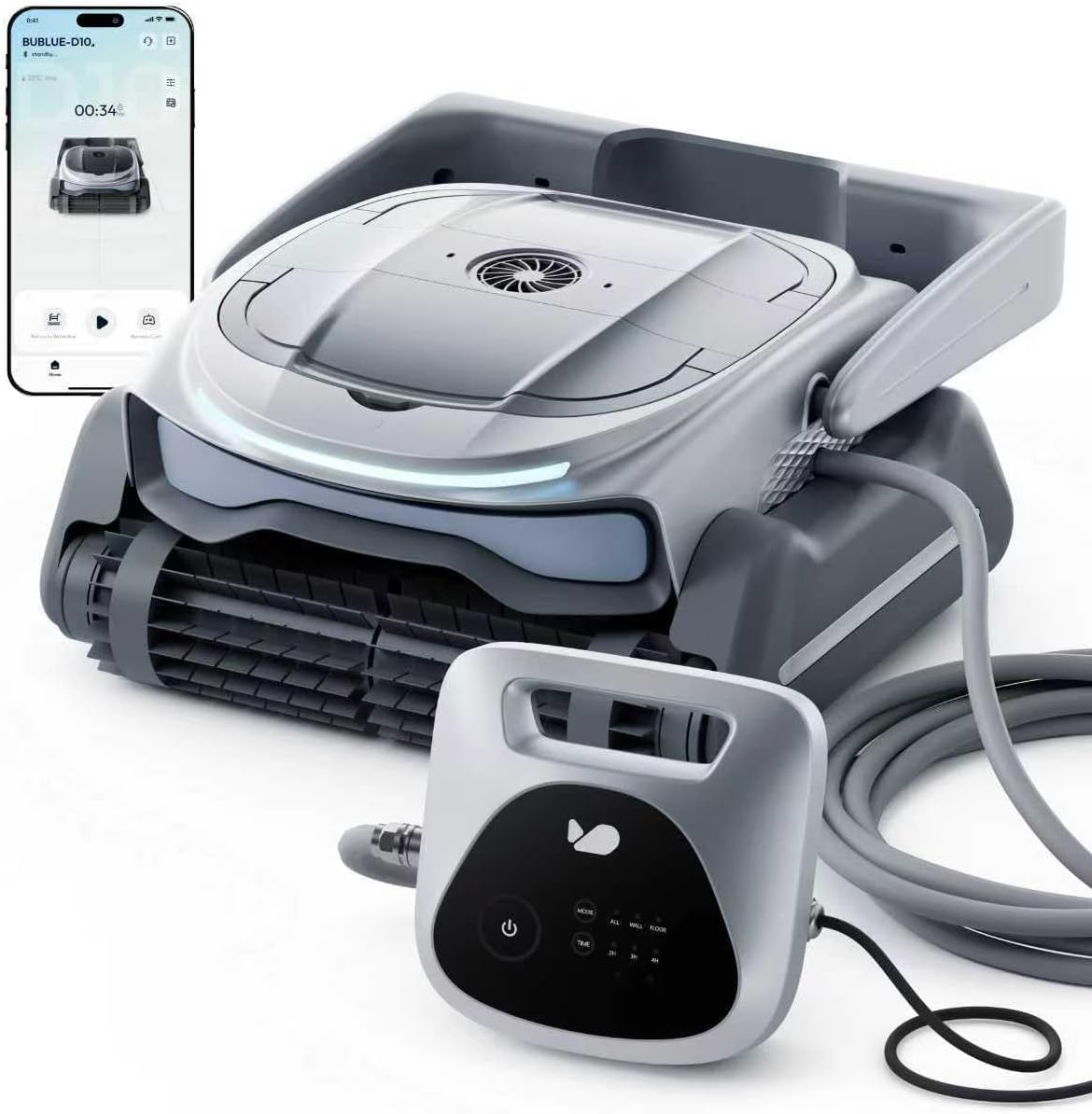 D10P Robotic Pool Cleaner, Pool Vacuum with Superior Suction, Smart Navigation, APP Control, Custom Scheduling, Fall/Wall/Waterline Cleaning, TangleEase™ Tech, for Pools up to 1,076 Sq.Ft.