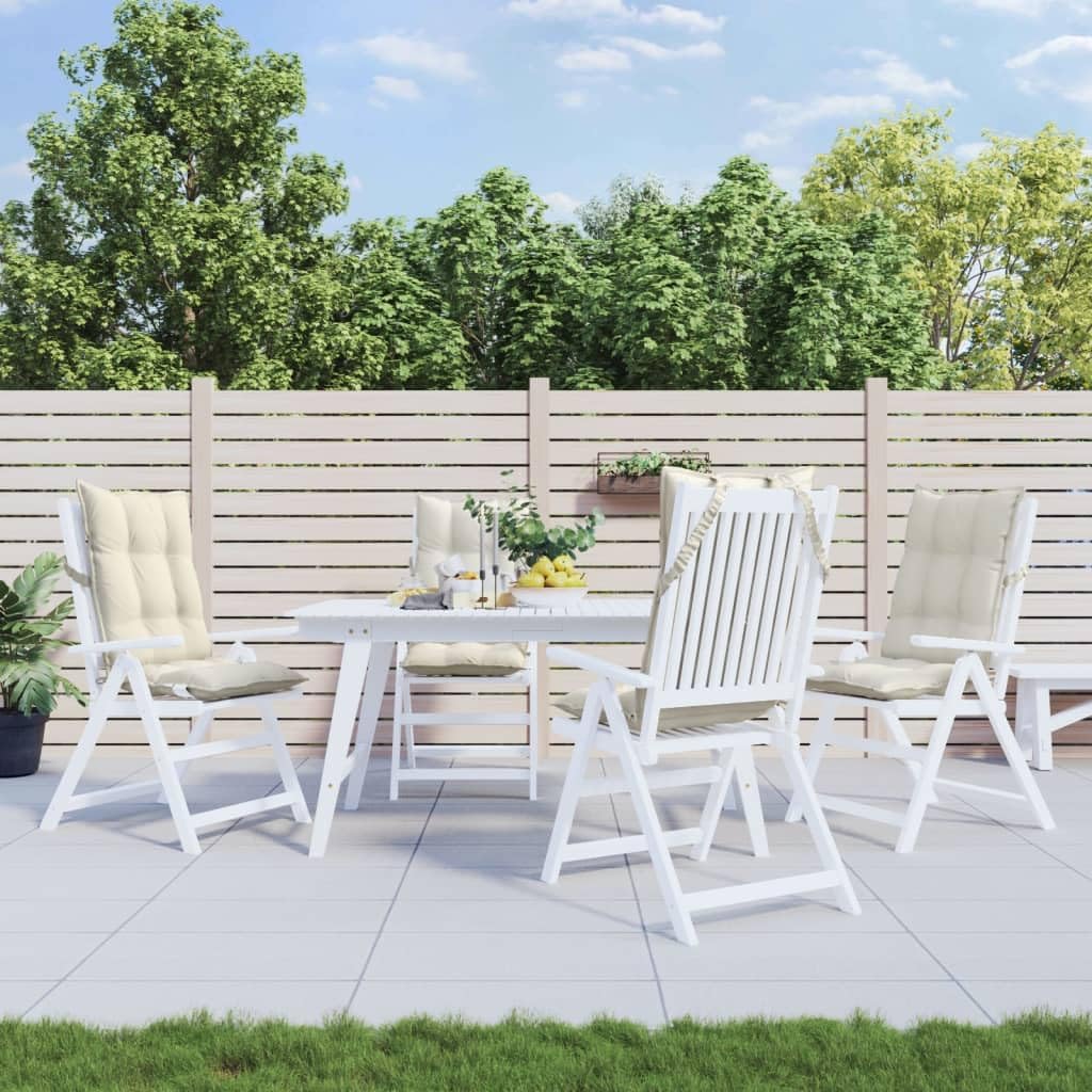Highback Chair Cushions 4 pcs Cream Oxford Fabric,Premium Highback Chair Cushions for Outdoor and Indoor Comfort Patio Furniture Decor, Furniture Accessories