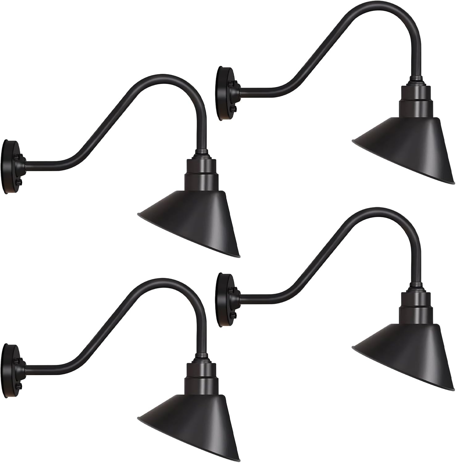 4-Pack Outdoor Gooseneck Lights 10