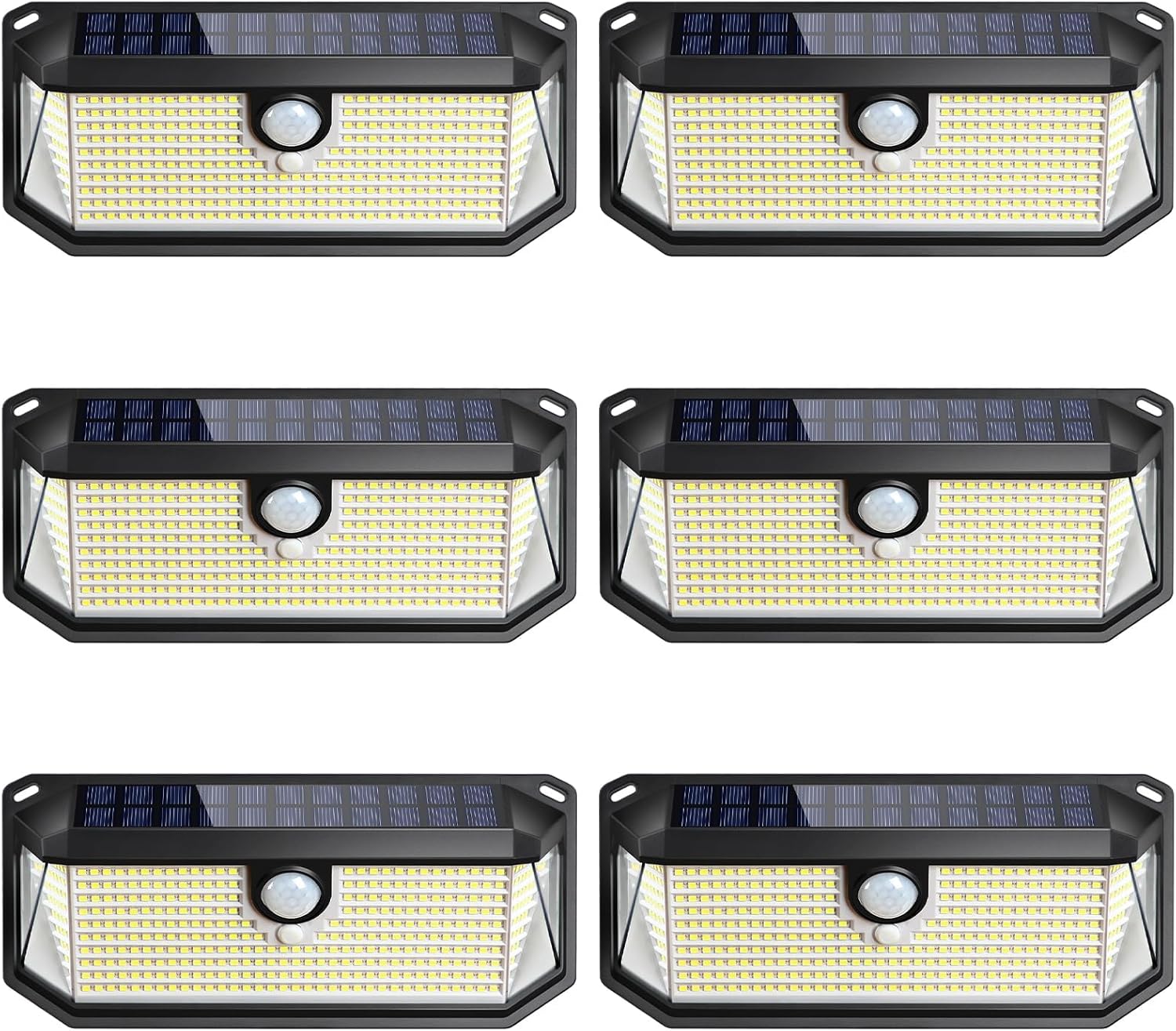Solar Outdoor Lights, 4000LM 388 LEDs Motion Sensor Outdoor Light, IP65 Waterproof Solar Powered Outside Lights with 270° Wide Angle & 3 Modes, Exterior Flood Security Lights for Patio Garage, 6-Pack