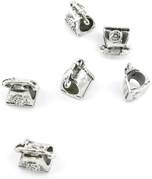 790 Pieces Antique Silver Tone Jewelry Making Charms Findings Fashion Wholesale Supplies Pendant Lots Bulk Supply 785817 Landline Phone Loose Beads