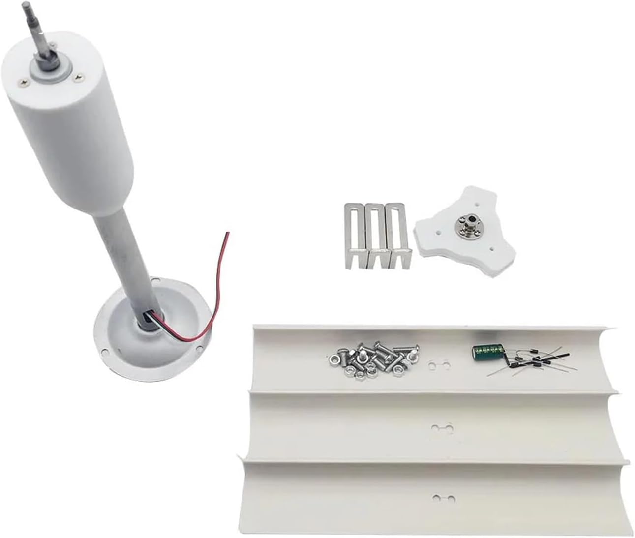 Wind Power DIY Kit Small Vertical Axis Wind Turbine Model Three-Phase Permanent Magnet Generator Windmill Toy Night Light Making DIY Display Learn About Renewable Energy & Power