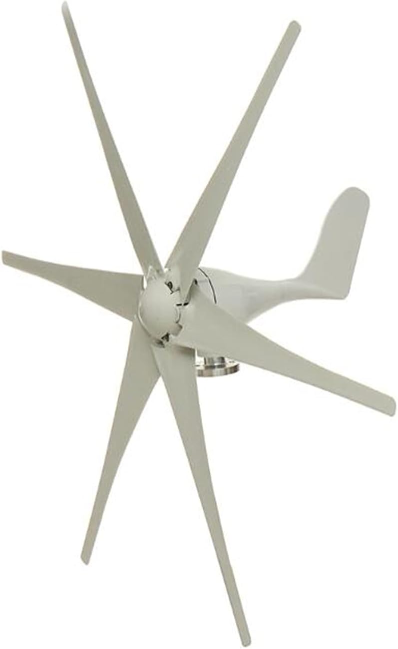 5000W 12V-220V Wind Turbine Generator 6 Blades,with MPPT Controller AC Horizontal Wind Turbine Power Generatorfor Hybrid Wind Solar System (White)