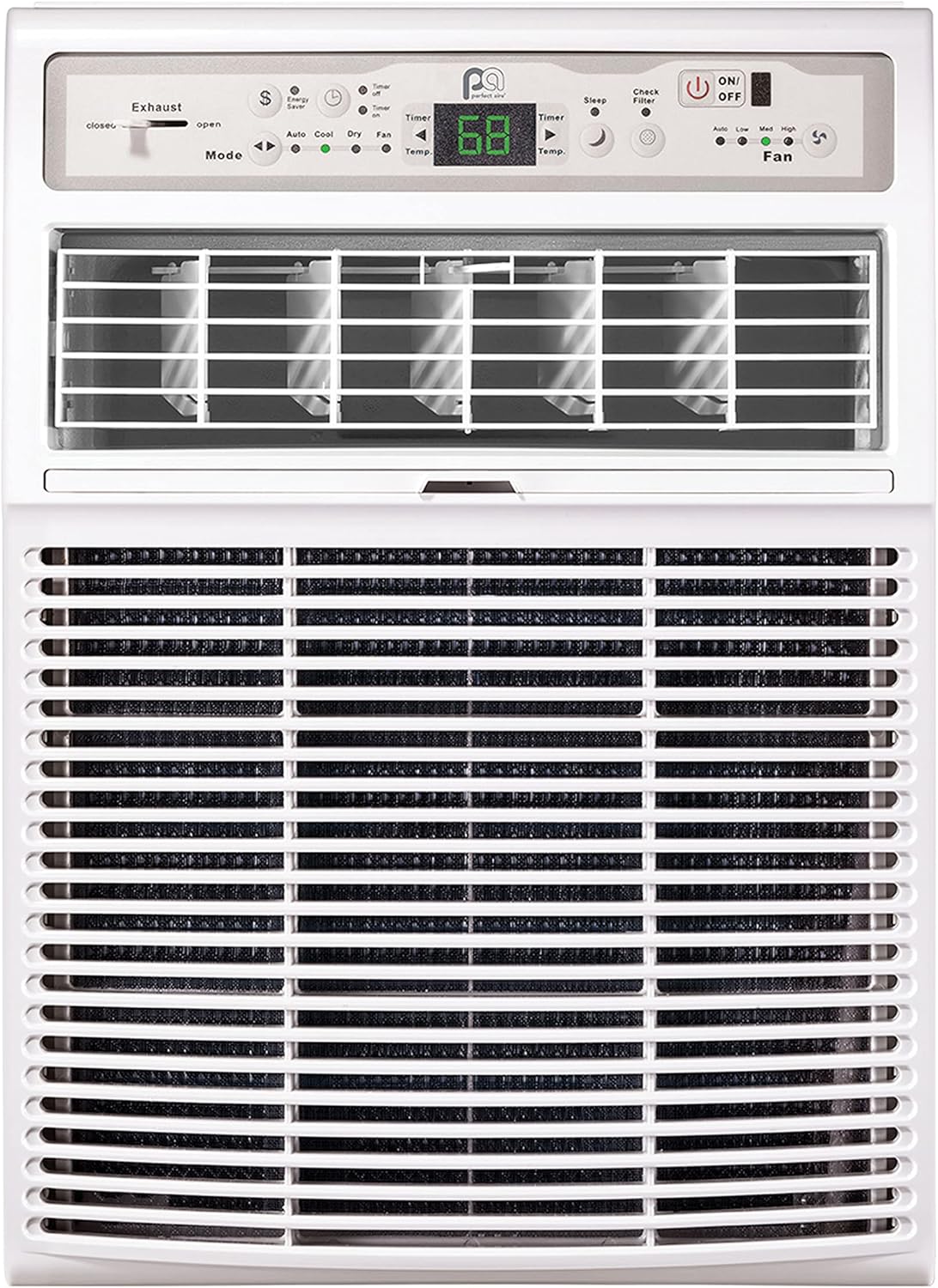 Perfect Aire 10,000 BTU Slider Air Conditioner Window A/C - Casement, 10000, Gray