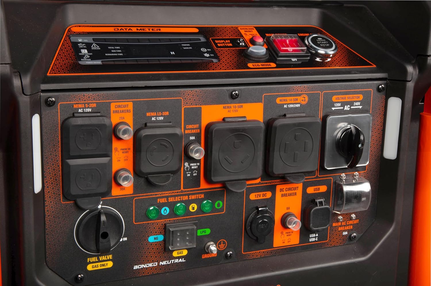 WEN 13,000-Watt 120V/240V Tri-Fuel Inverter Generator with Quiet 550cc Engine, Electric Start, Wheel Kit, and CO Watchdog, Gas, Propane, and Natural Gas Powered (TF1300iX)