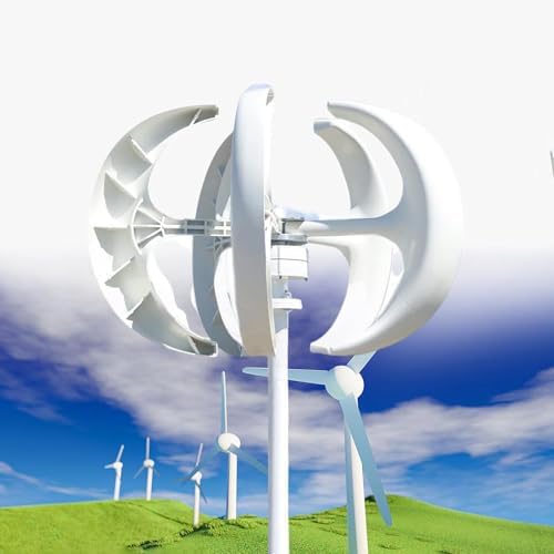3000W/4000W/5000W Wind Turbine Generator - 12V/24V/48V Vertical Wind Motor with Controller for Hybrid Solar & Wind Systems, Perfect for Garden & Boat Use