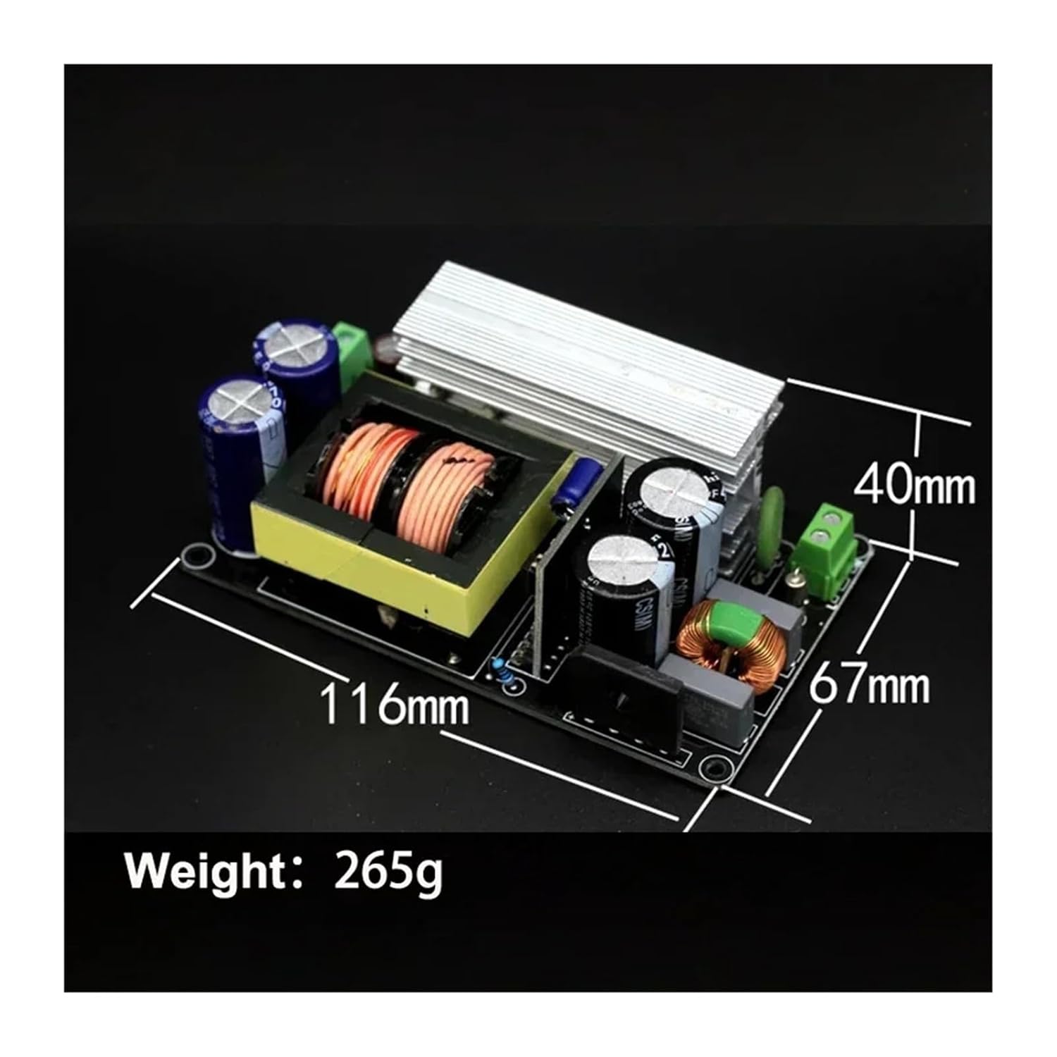 LLC Resonant Power Supply 600W Peak Digital Audio Amplifier Module Dual Voltage 30V-80V for TPA3255 High Efficiency 98%(Dual 35V)
