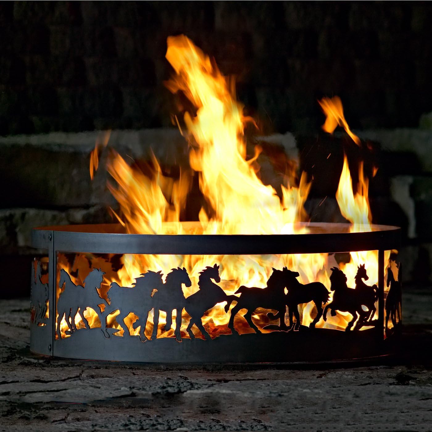 P&D Metal Works Mustangs Fire Ring Size: Medium