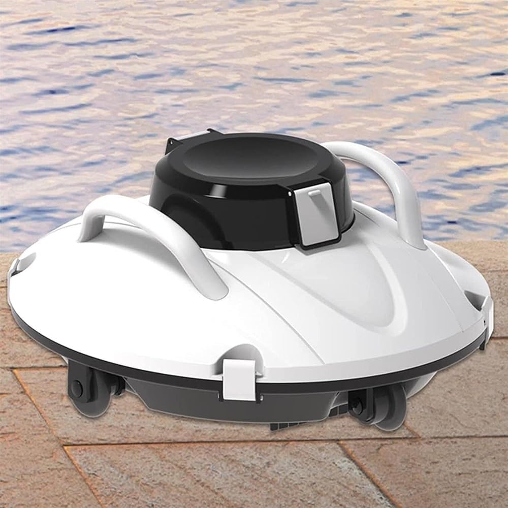 Cordless Swimming Pool Cleaner, Swimming Pool Cleaning Robot, Rechargeable Automatic Pool Vacuum Cleaner, 90 Mins Runtime, for Above Ground Flat Pool, Pond, Fountain Cleaning