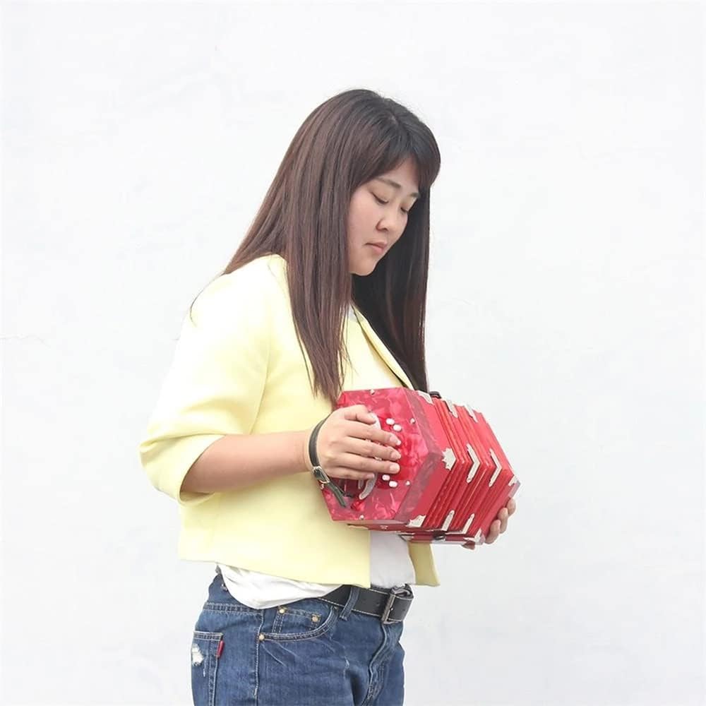 20 Keys Accordion Concertina, Easy to Learn Music Accordion Instrument, Educational Musical Instrument for Amateur Beginner Gift, with Carry Bag