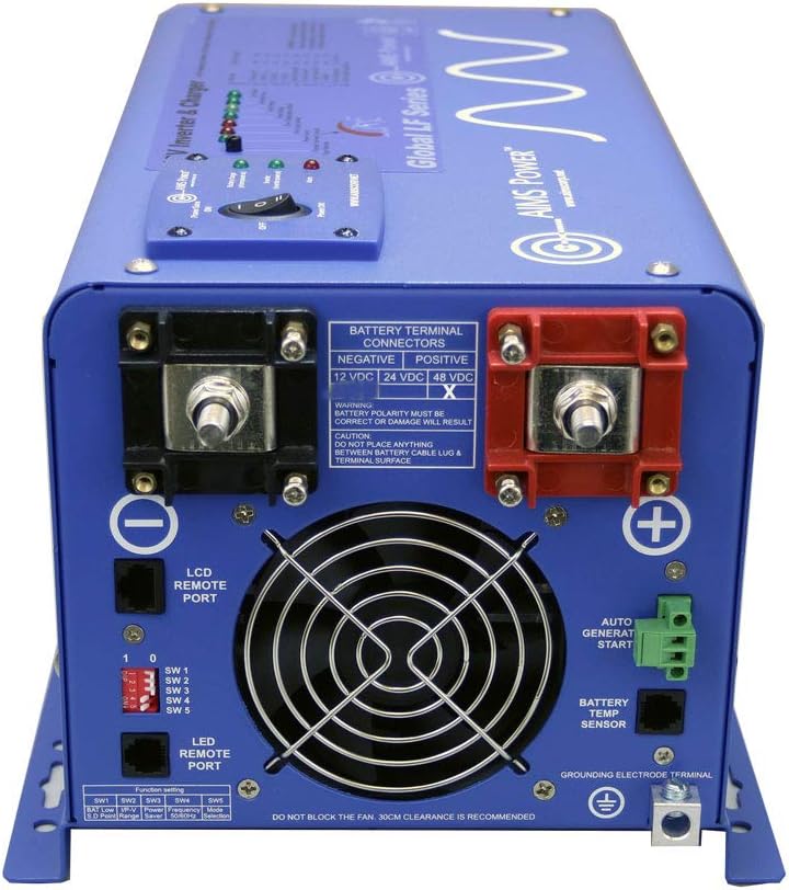 AIMS Power 6000 Watt 48 VDC Pure Sine Inverter Charger 120 & 240 Split Phase VAC Output 60A Charger 40A Transfer Switch PICOGF60W48V240VS