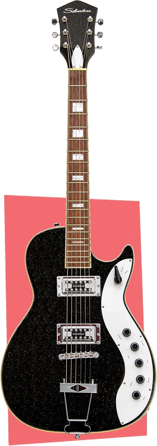 Silvertone 6 String Solid-Body Electric Guitar, Right (1423BGF)