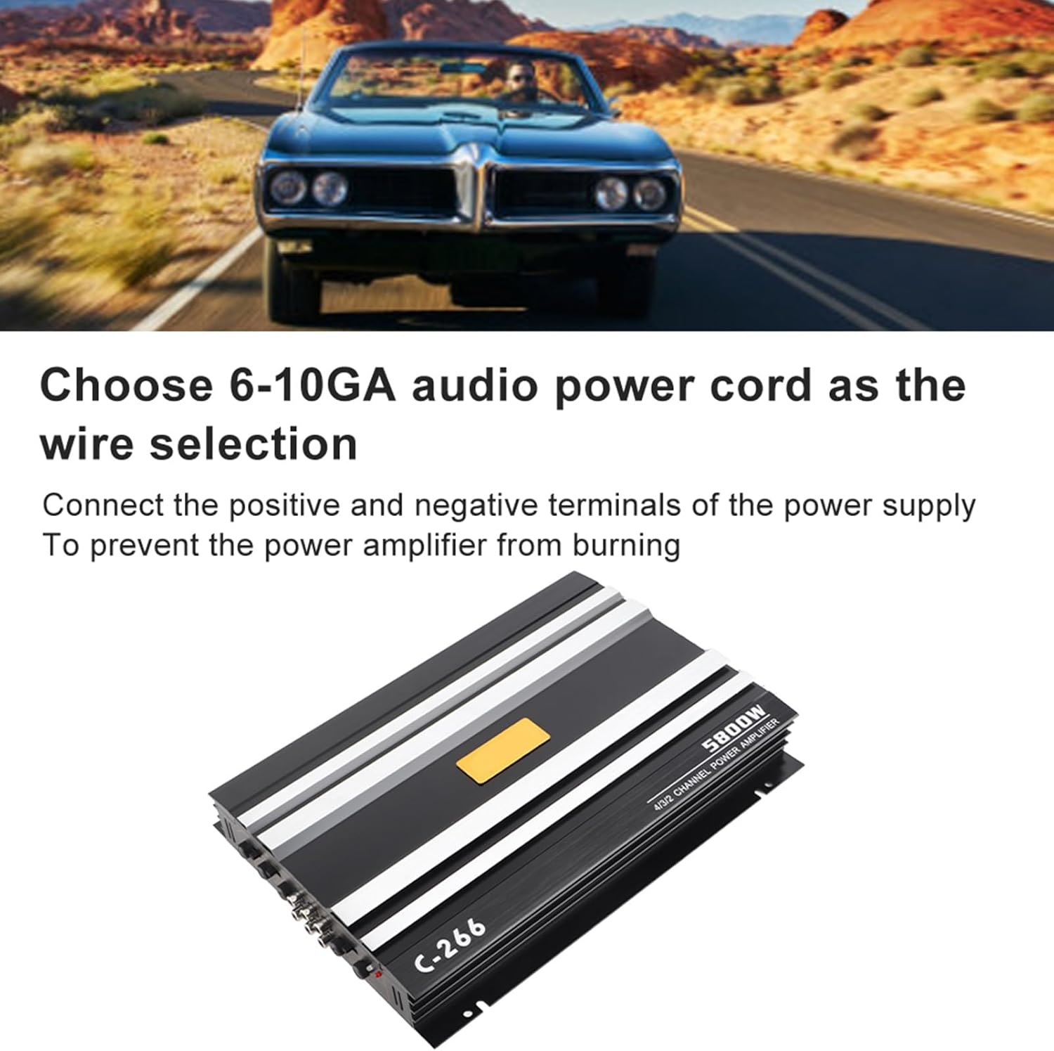 Stereo Amplifier, Car Audio Booster, 12V 5800W Truck Speaker System Amplifier, Compatible with Universal Car Audio Speakers, Vehicle Sound Amplification Module