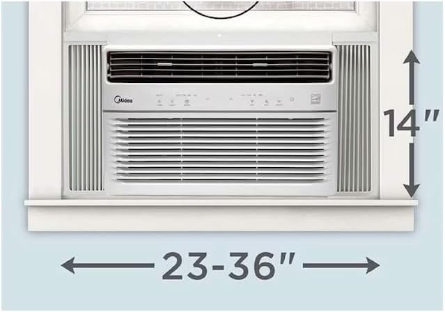 Midea 8,000 BTU DOE SmartCool Window Air Conditioner, for spaces up to 350 sq. ft., 3-in-1 technology: combines air conditioning, dehumidification - MAW08S1YWT