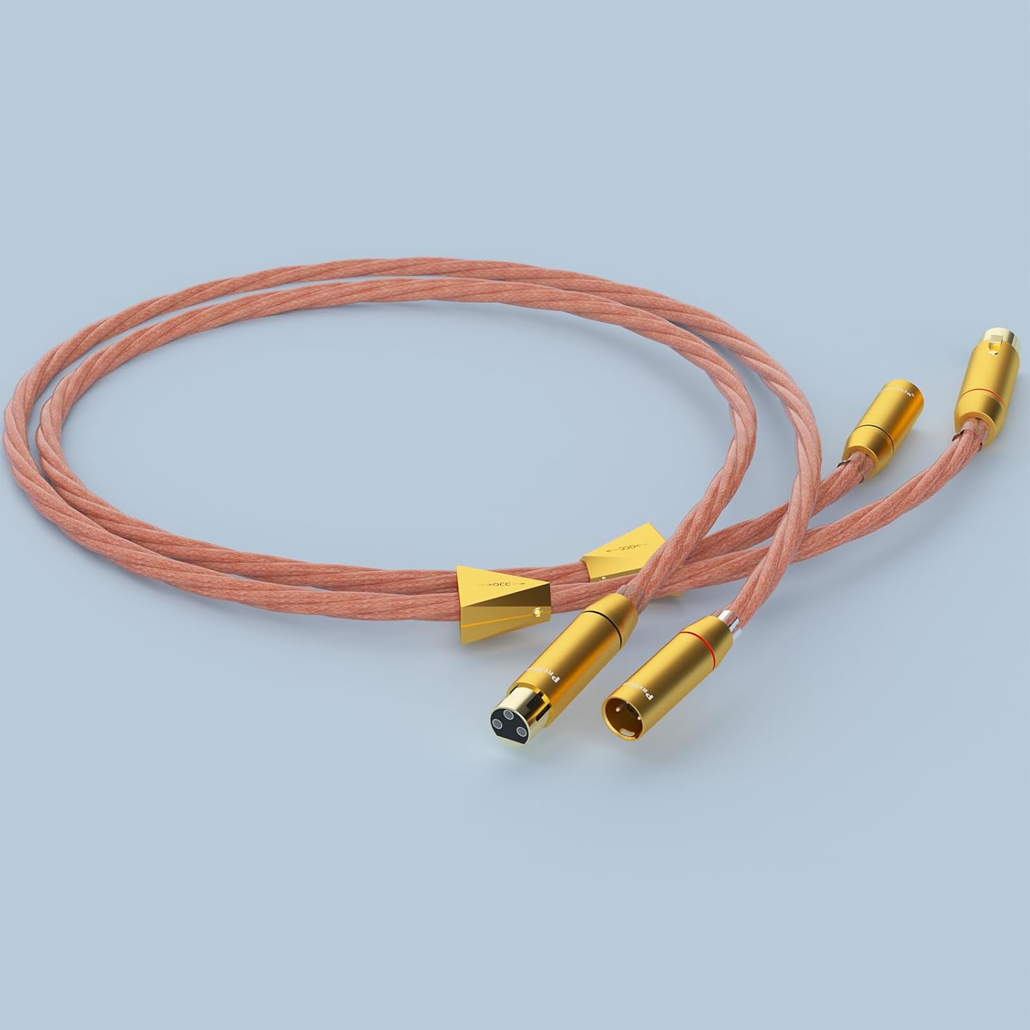 Preffair X461 5N OCC Copper Balanced Cables with 3 Pins XLR Female to Male Connectors 15AWG/4 x 1.5mm2, 1 Pair for Audiophile Turntable, AMP, DAC (X461XR1819G, 1M/3.3FT)