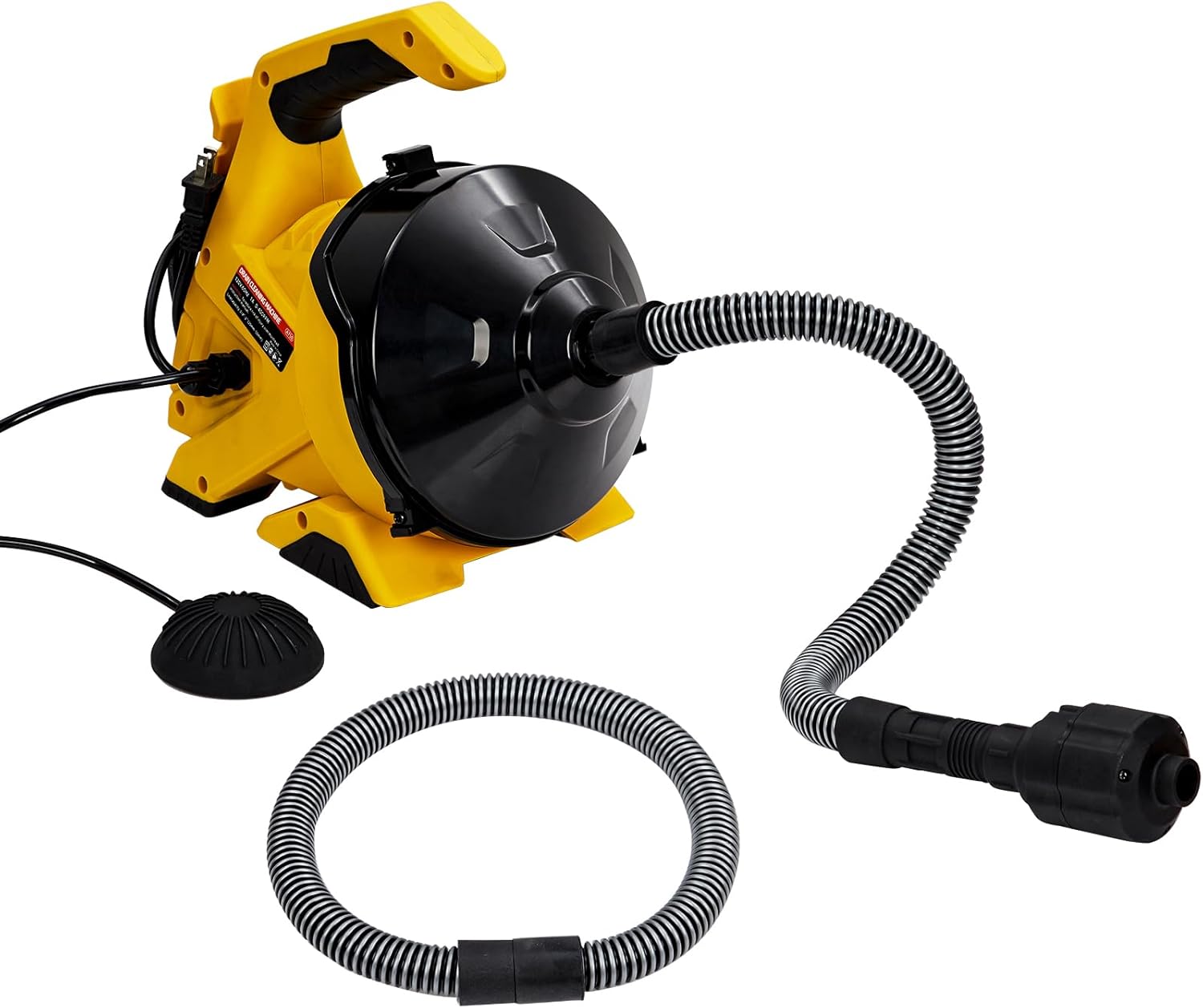 Drain Cleaner Machine 30Ft x 3/10In, Auto-Feed Electric Drain Snake with Foot Switch, Piano Wire Cable for 3/4