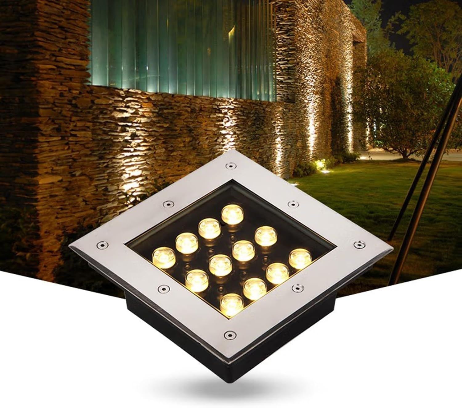 Underground Light LED, AC85-265V Outdoor Recessed Ground Light, IP66 Waterproof LED Lights, Buried Lights, for Driveway, Garden, Lawn, Yard, Walkway Landscape Lightes(Warm White,36W-)