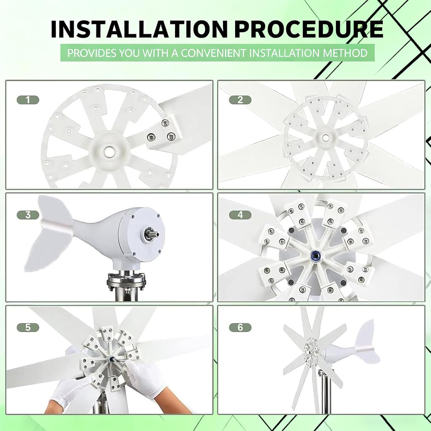 400W Wind Turbine, 110V/220V with MPPT Charge Controller Windmill RV Yacht Farm Small Wind Generator Home Use System 24V