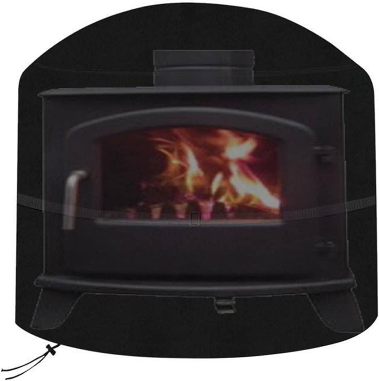 Waterproof Patio Fire Pit Cover Black Protector Grill BBQ Shelter Outdoor Garden Yard Round BBQ Cover Canopy Furniture Covers