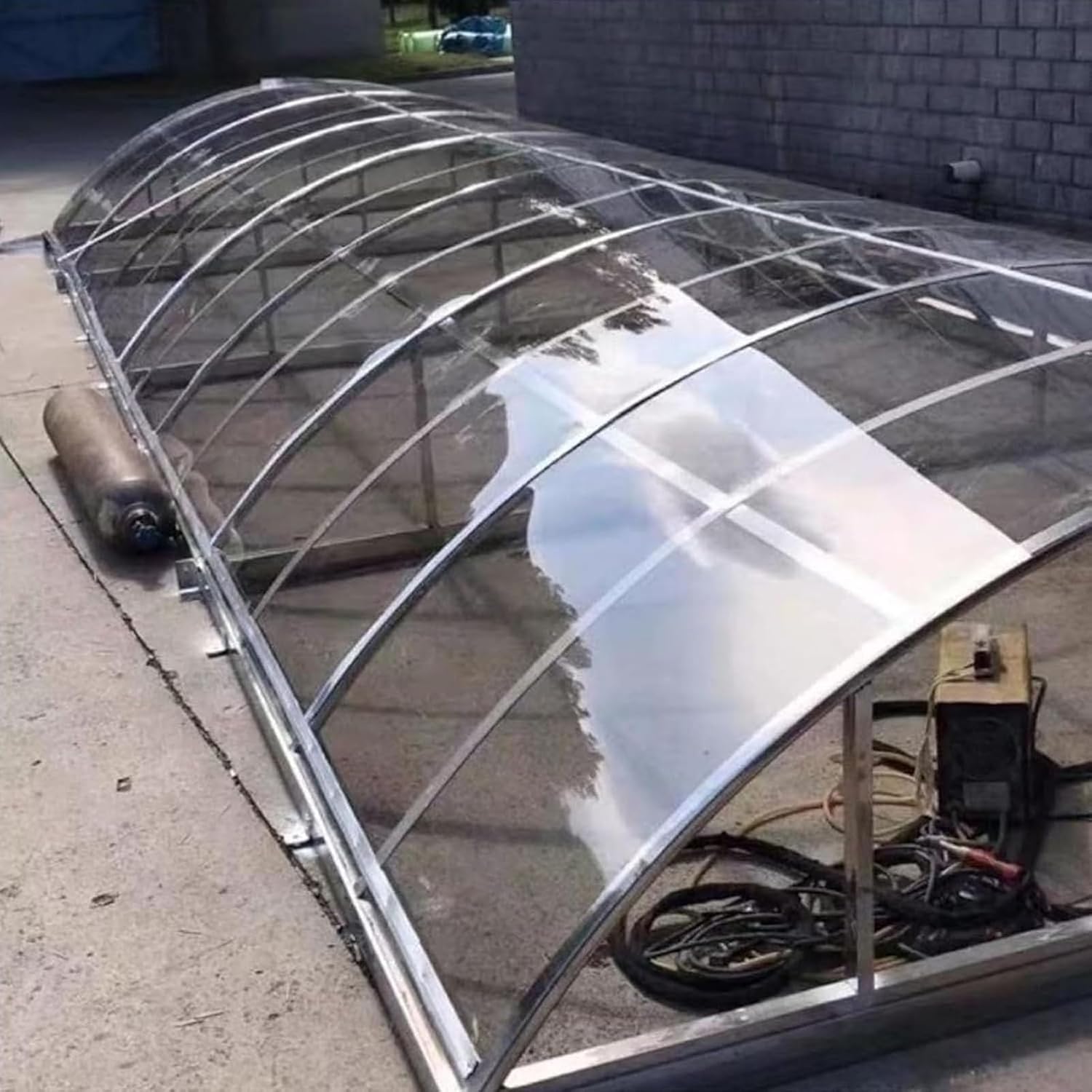 Polycarbonate Sheets, Roofing Greenhouse Clear Plastic Panels,Glassfiber Sunshine Board Rainproof Insulation for Greenhouse Canopy,Waterproof UV Protection,Outdoor Garden Patio Covers ( Size : 1.97x16