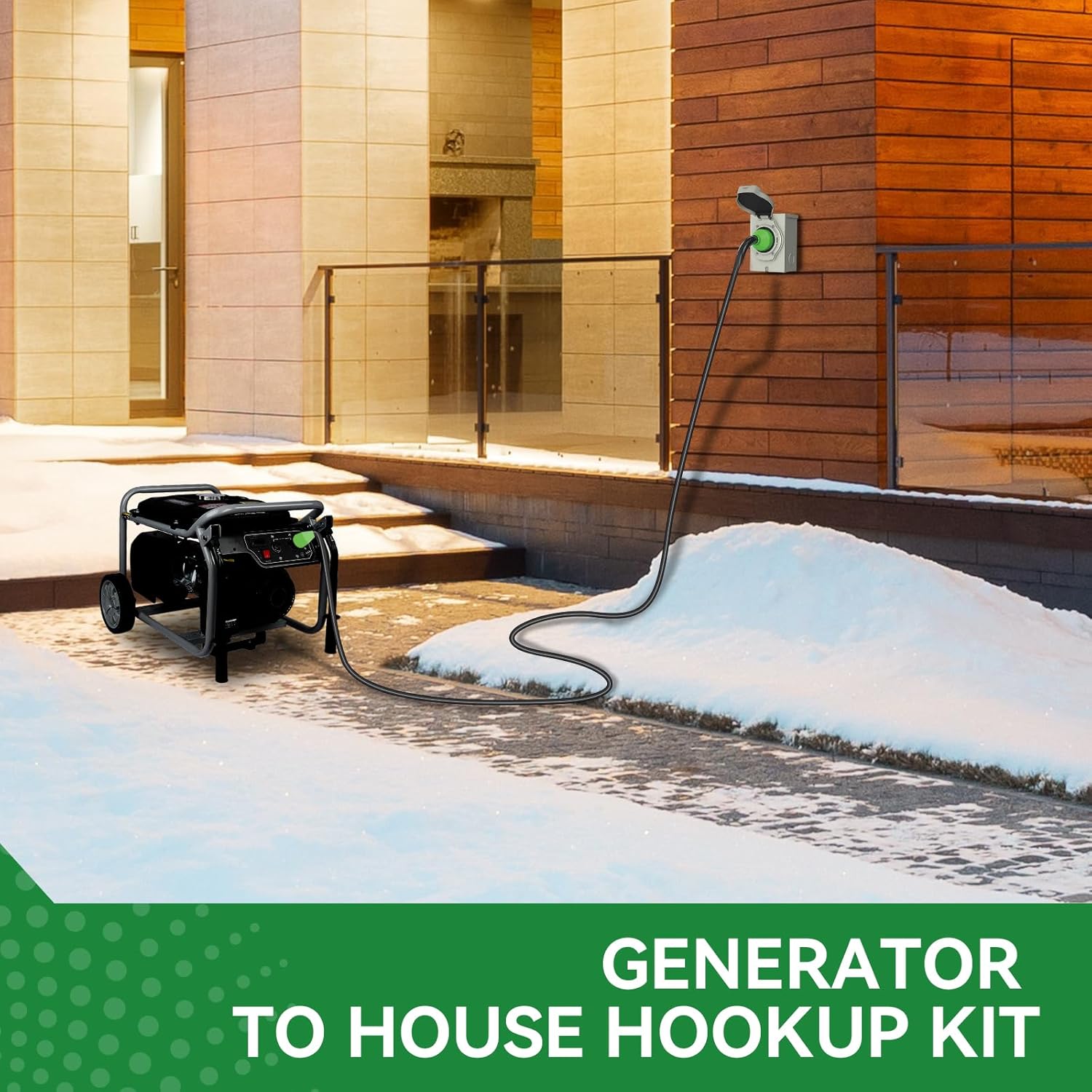 30 Amp Generator Cord 100FT and Power Inlet Box, Pre-Drilled 30 Amp Generator Inlet Box with Cord, NEMA L14-30P to L14-30R Generator Cord Waterproof Combo Kit, ETL Listed