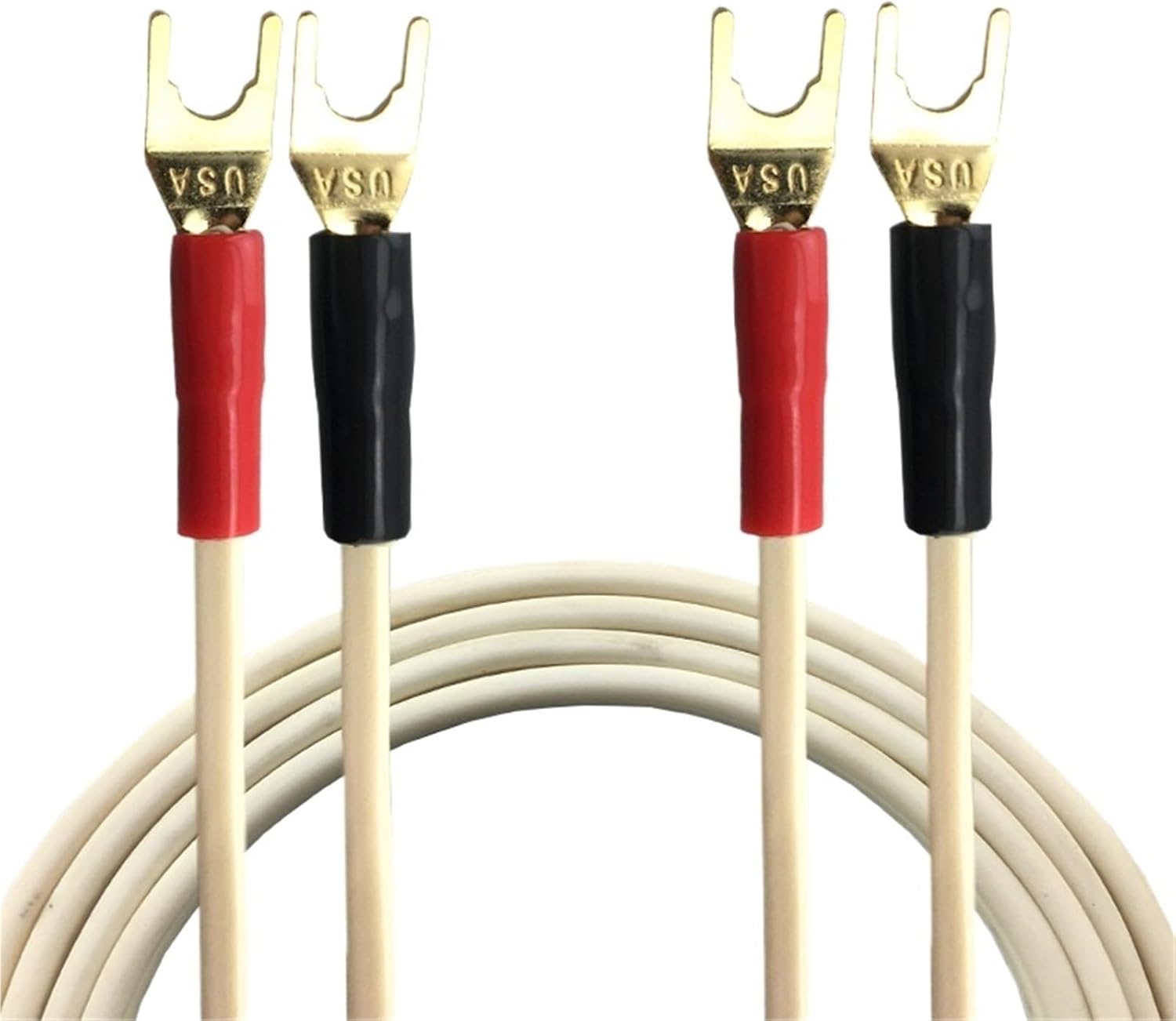 Pure Copper Speaker Cable Power Amplifier Cable with Banana Y Type Connector Gold Plated OFC 1M 1.5M 2M 2.5M 3M 5M 8M(Open Wire-Open Wire,5m)
