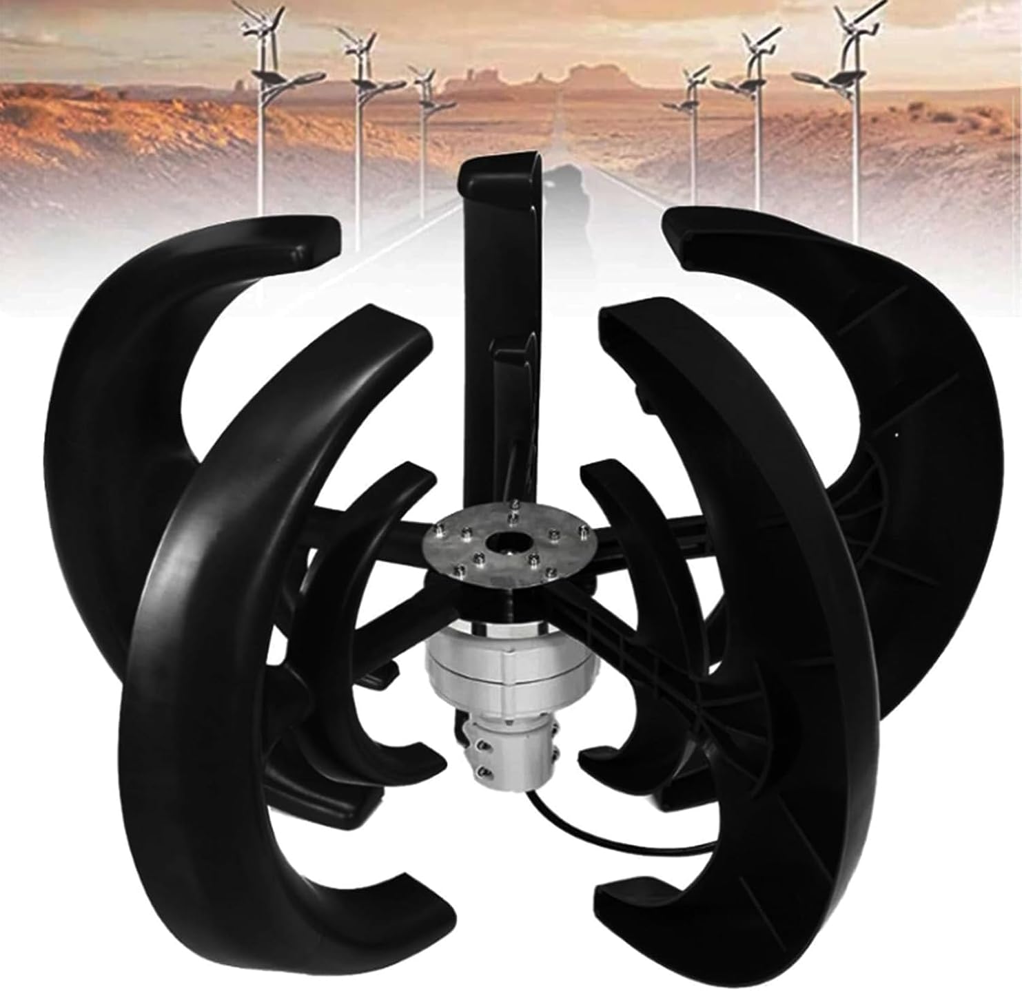 3000W Wind Turbine, 5-Blade Wind-Solar Hybrid Power Generation System, Three-Phase AC Permanent Magnet Generator with Controller