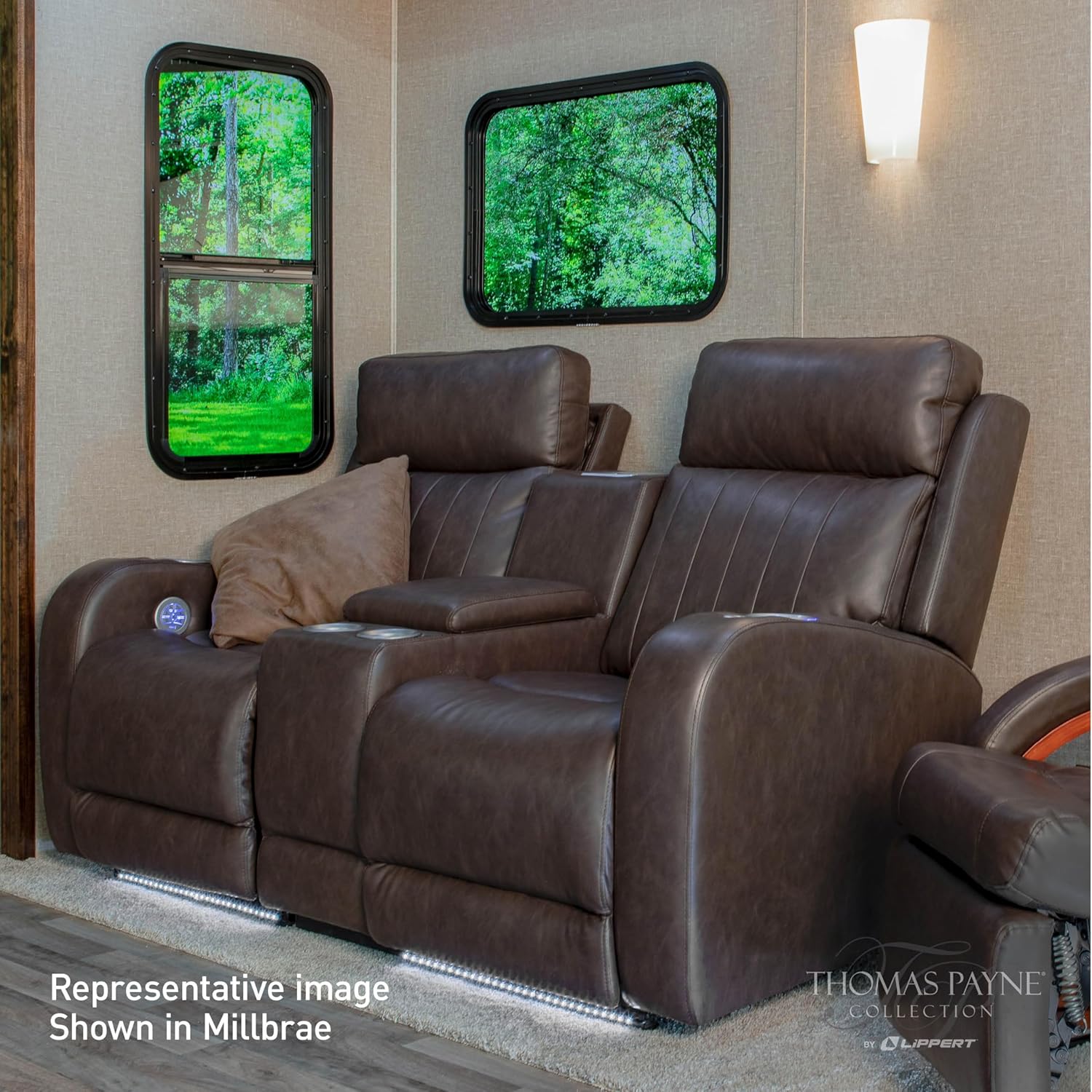 Thomas Payne® Seismic Series Luxury RV Theater Seating Recliner - Right Hand Configuration, Millbrae – Remote Control Power Recline, Massage and Lumbar – Power Port Accessory Compatible – 2020129316