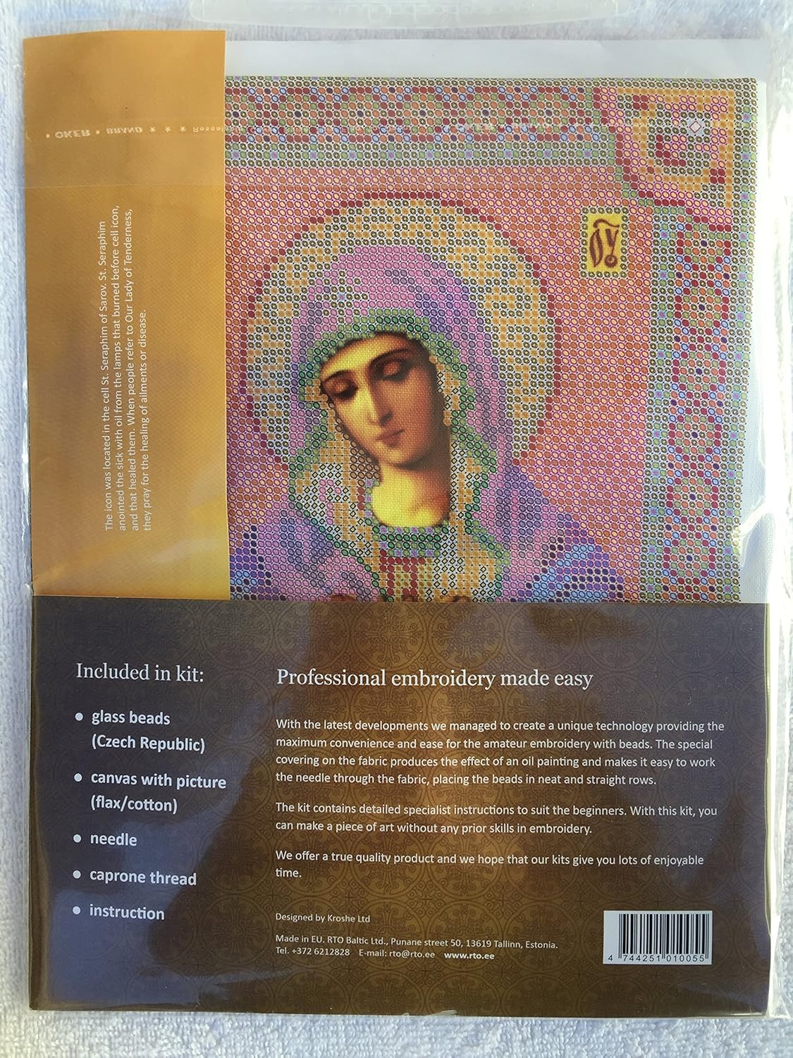 Bead Embroidery Kit DIY Icon Our Lady Of Tenderness 7.9