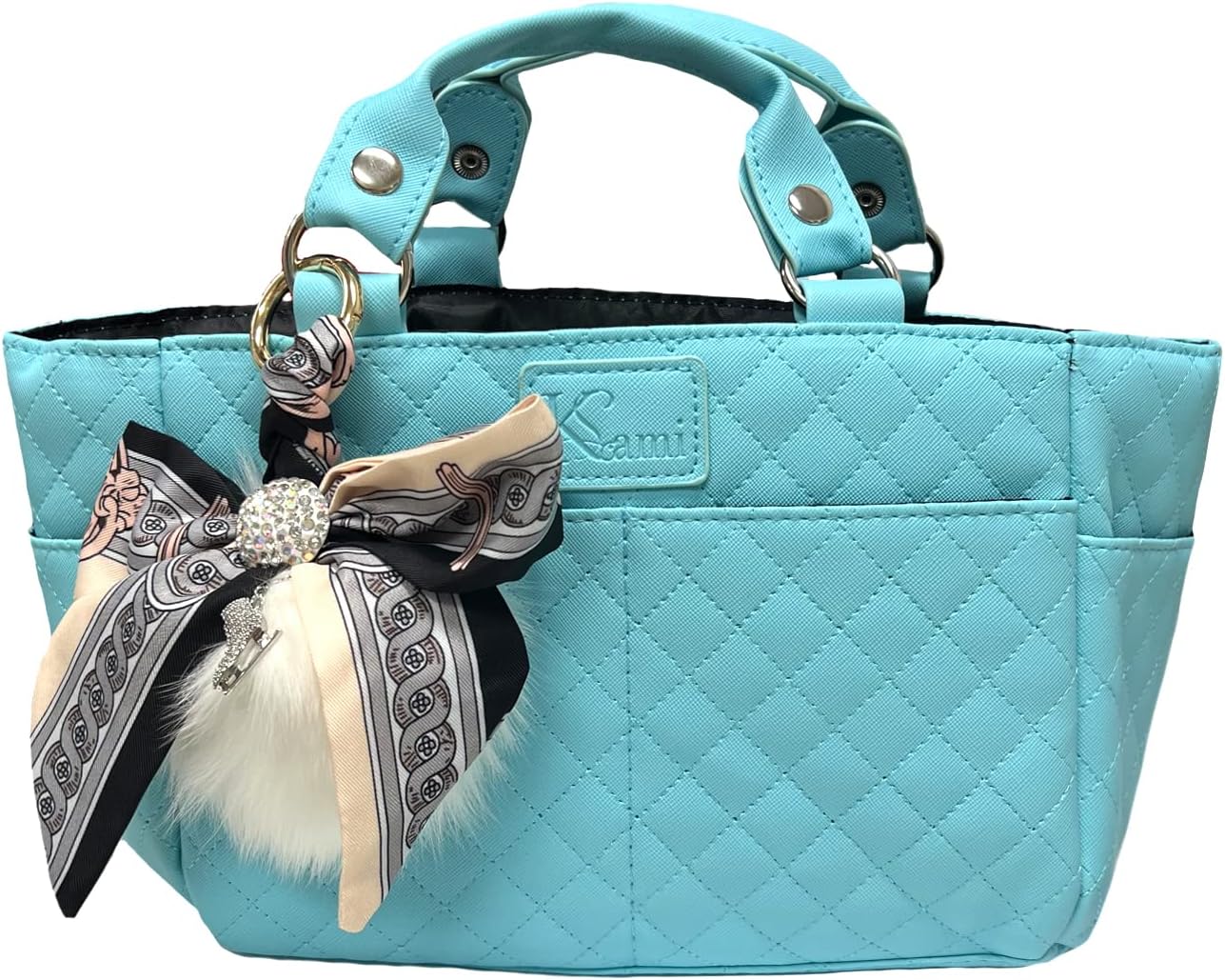 Kami-So Ice Skating Rink Tote - Great for Skate Guards Water Bottle and Other Skating Accessories with Charms