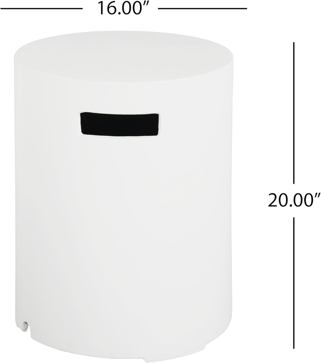 16x20 Inch Propane Tank Cover with Side Table, White Lightweight Concrete Fire Pit Holder for Outdoor Patio, Multi-Functional Gas Cylinder Enclosure for Backyard Garden Deck, Only Table - N217W