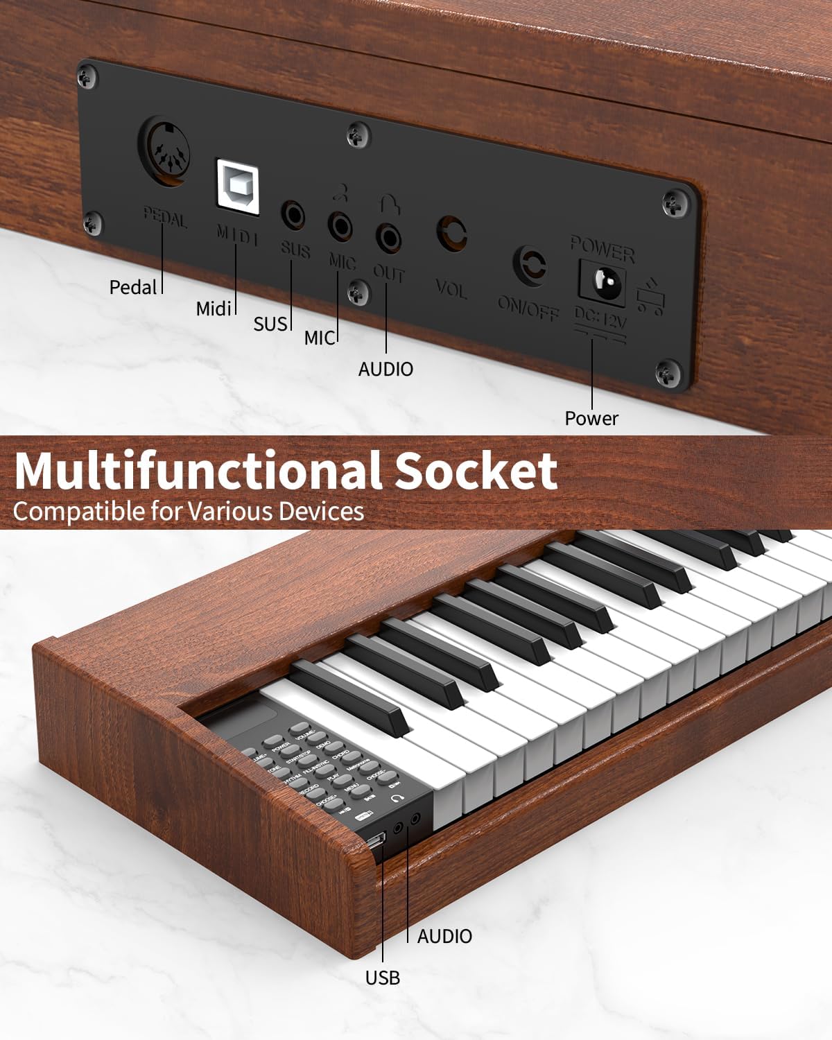 88 Key Digital Piano Keyboard,88 Key Full Size Weighted Hammer Action Electric Keyboard Piano with 200 Rhythms,200 Tones, Piano Keyboard with Stand, TriplePedal,Headphone, Carrying Bag