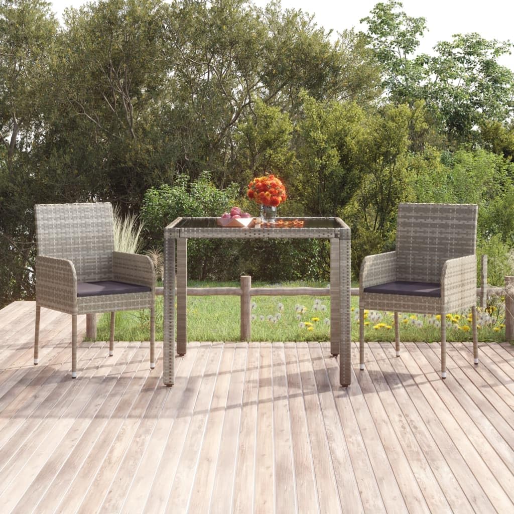 Patio Chairs with Cushions 2 pcs Poly Rattan Gray,Outdoor Patio Chairs: Weatherproof and Comfortable for Garden and Terrace Outdoor Furniture, Outdoor Chairs