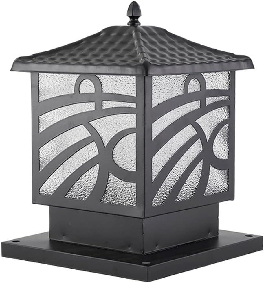 Chinese Square Post Lights, Wall Fence Column Cap Lamp Lantern, Outdoor Waterproof Villa Courtyard Stigma Lamps, Gateway Lighting Fixtures, for Garden Patio, Fit 4x4, 5x5 Or 6x6 Wooden Posts