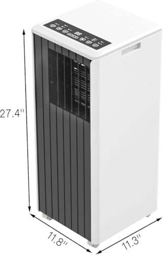 8,000 BTU Portable Air Conditioner with Remote, 3-in-1 AC, Dehumidifier & Fan for Rooms Up to 350 Sq.Ft. Includes Window Installation Kit, 24-Hour Timer, Easy Mobility Wheels & Quiet Operation