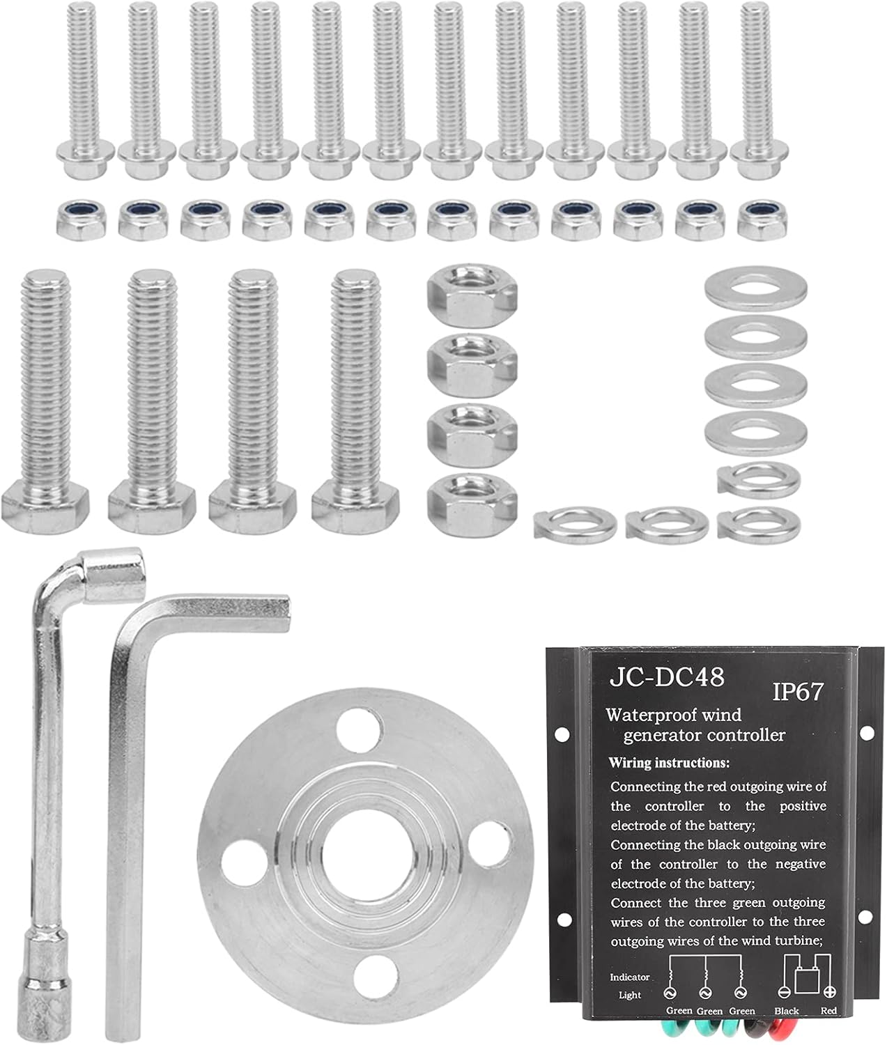 ViaGasaFamido Wind Turbine Generator, Windmill Generator 800W Wind Turbine 6 Blade Wind Controller Turbine Generator Kit for Boats, Terraces, Cabins or Home(White 24V)