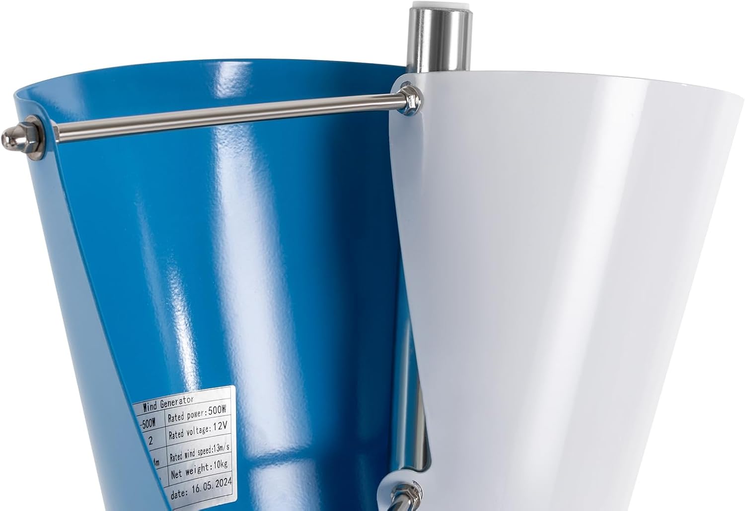 Vertical Axis Wind Turbine 500W 12V Permanent Magnet Generator 2-Blades For Home, Corporate And Industrial W/Controller, Blue&White