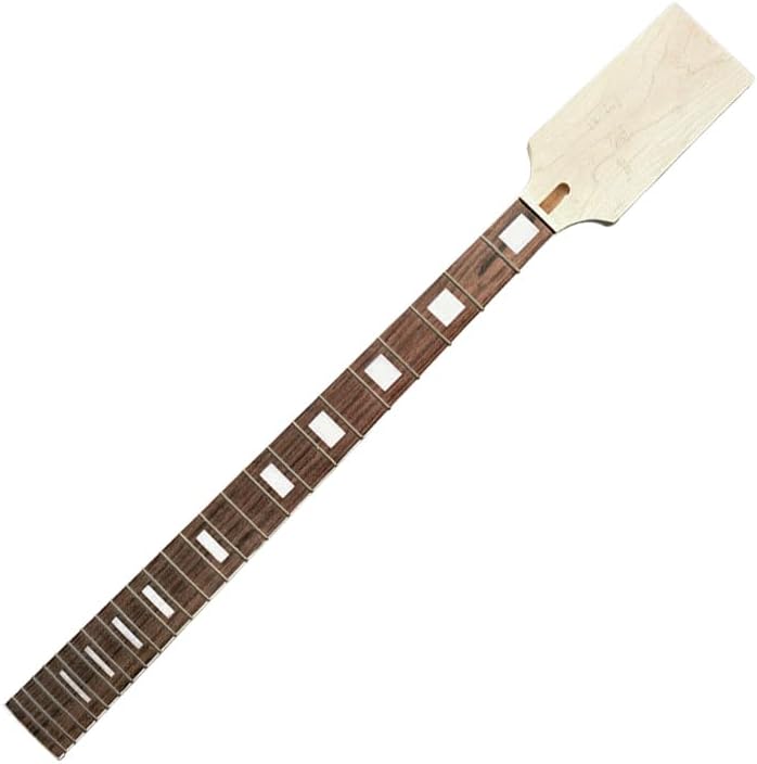 Maple Bass Guitar Neck 24 Fret Block Inlay Electric Guitar Neck Replacement 30 Inch Rosewood Fingerboard DIY Guitar Enthusiast Suitable for Professional Luthier (01)