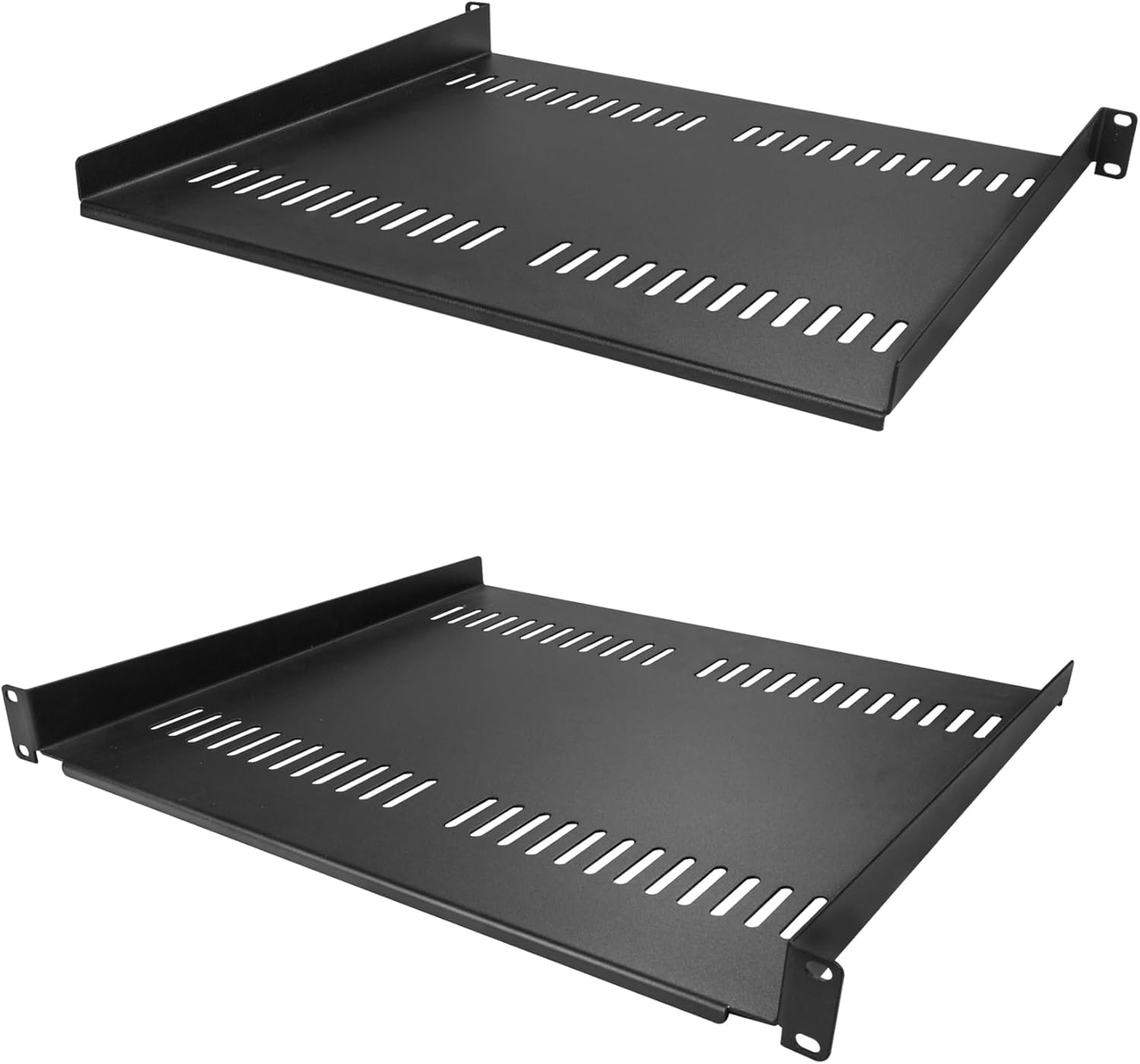 StarTech.com 2-Pack 1U Server Rack Shelf, Vented Rack Mount Cantilever Shelf, Heavy-Duty Steel, 44lb/20kg Capacity, 16